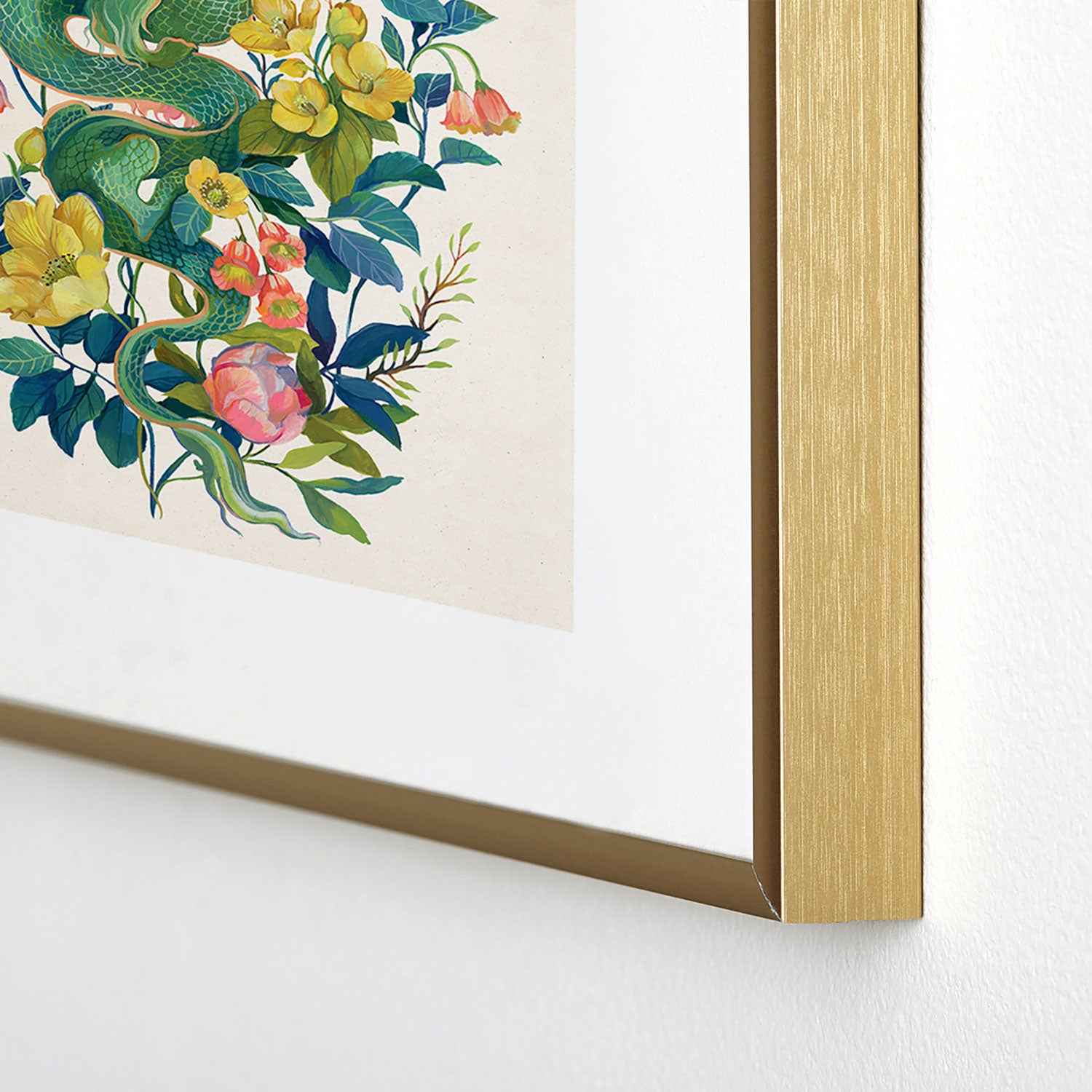 Floral Dragon Framed Art Print Gallery Image 4