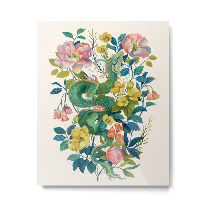 Floral Dragon Metal Print Gallery Image 1