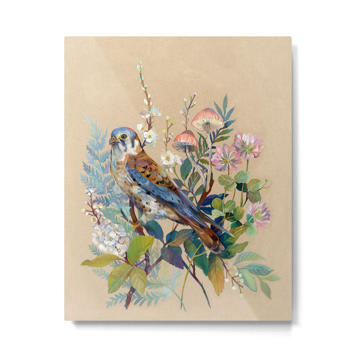 Floral Falcon Garden Metal Print Gallery Image 1