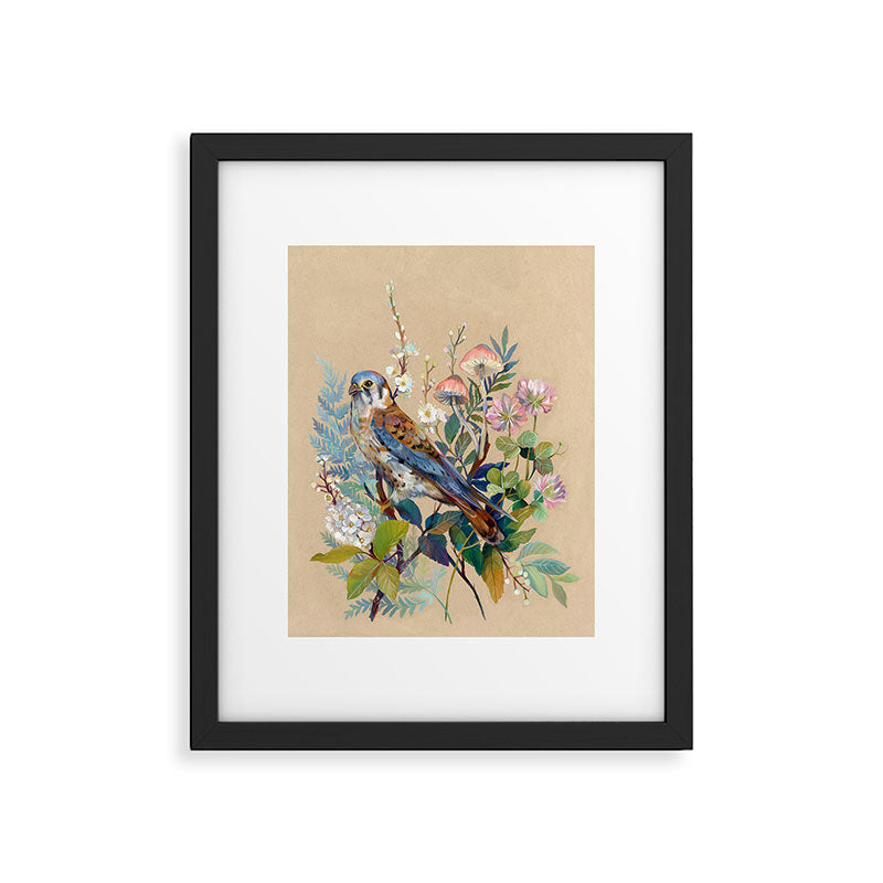 Floral Falcon Garden Framed Art Print Gallery Image 6