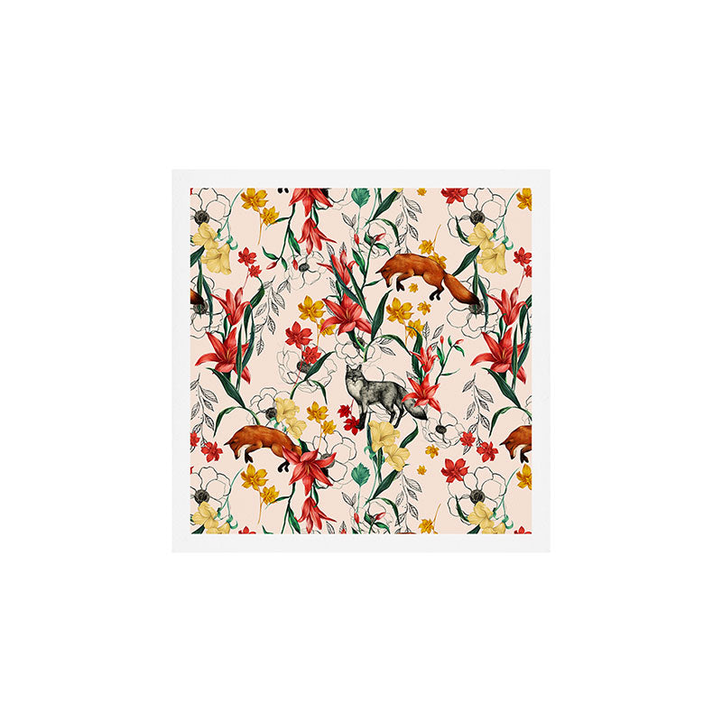Floral Fox Art Print Gallery Image 1