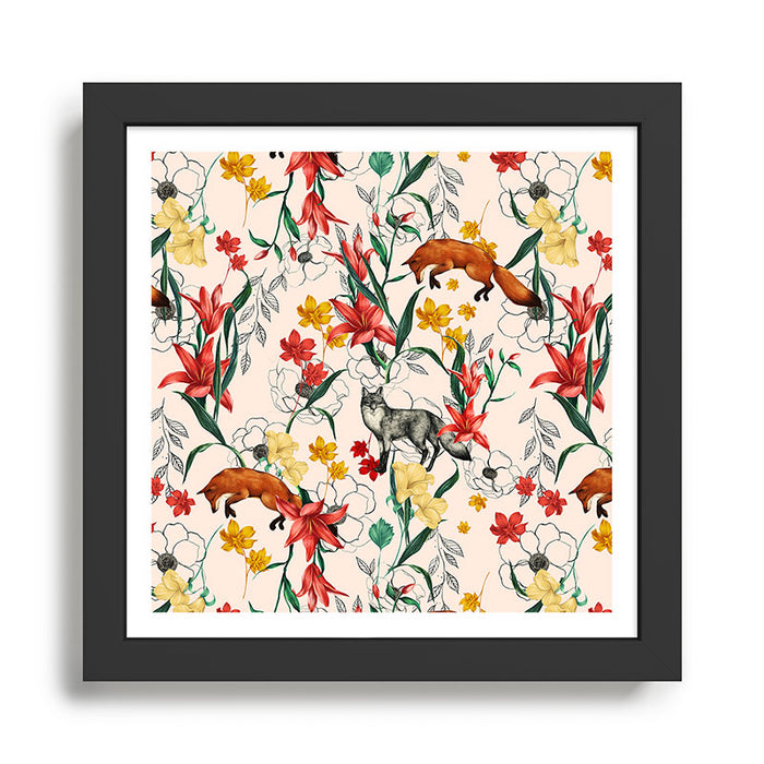 Floral Fox Framed Art Print Gallery Image 1