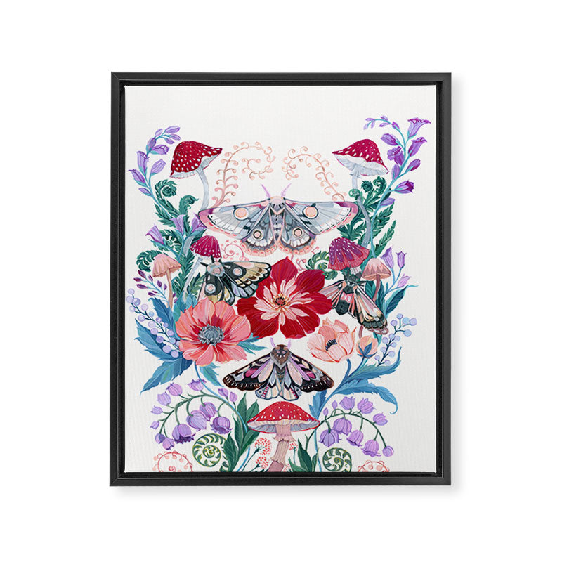 Floral moth painting Framed Canvas Print Gallery Image 6