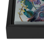 Floral Peacock Garden Framed Canvas Print Gallery Image 3
