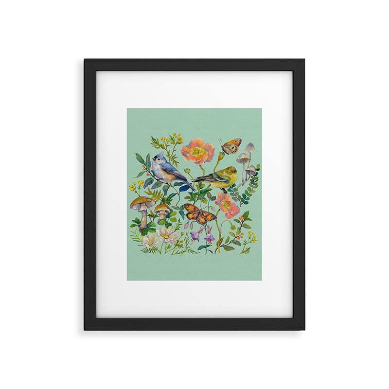 Flower Birds Garden Framed Art Print Gallery Image 4