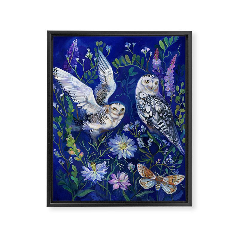 Flower Garden Owls Framed Canvas Print Gallery Image 8
