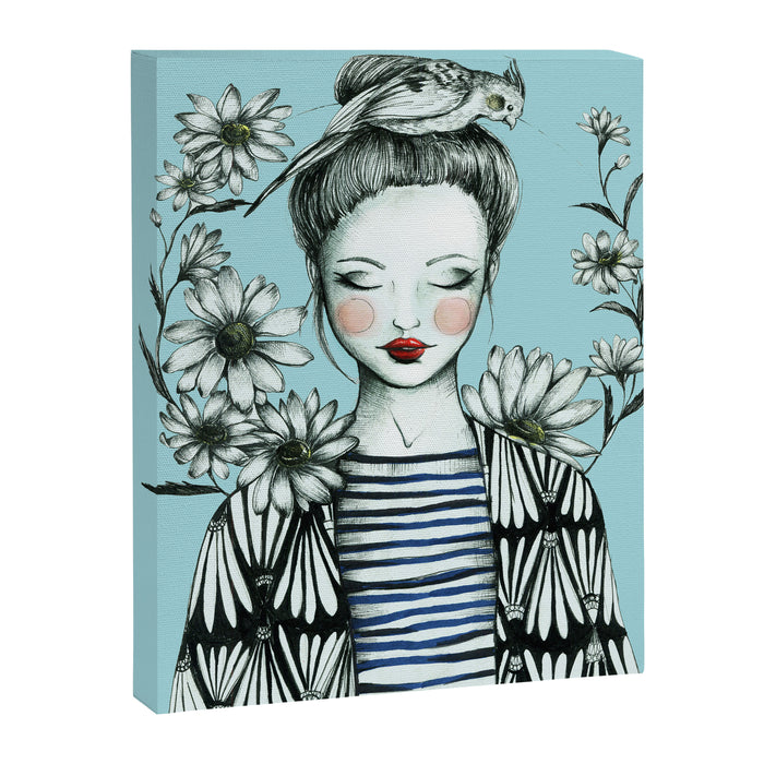 Girl and Bird Canvas Print Gallery Image 1