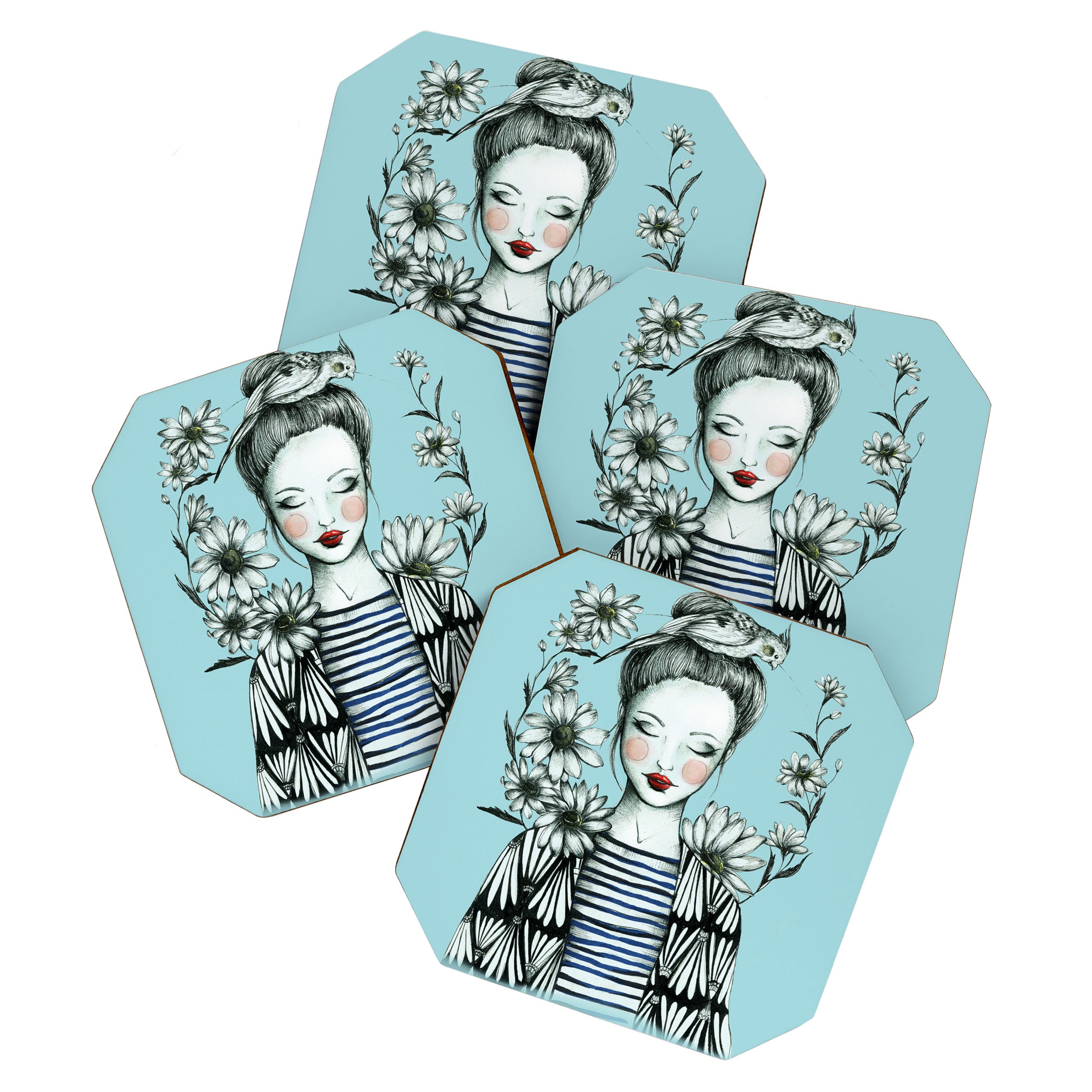 Girl and Bird Coaster Gallery Image 1