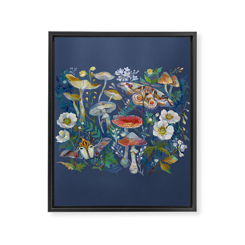 Goliath Beetle Mushroom Garden Framed Canvas Print Gallery Image 8