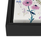 Lilac Butterfly and Flowers Framed Canvas Print Gallery Image 3