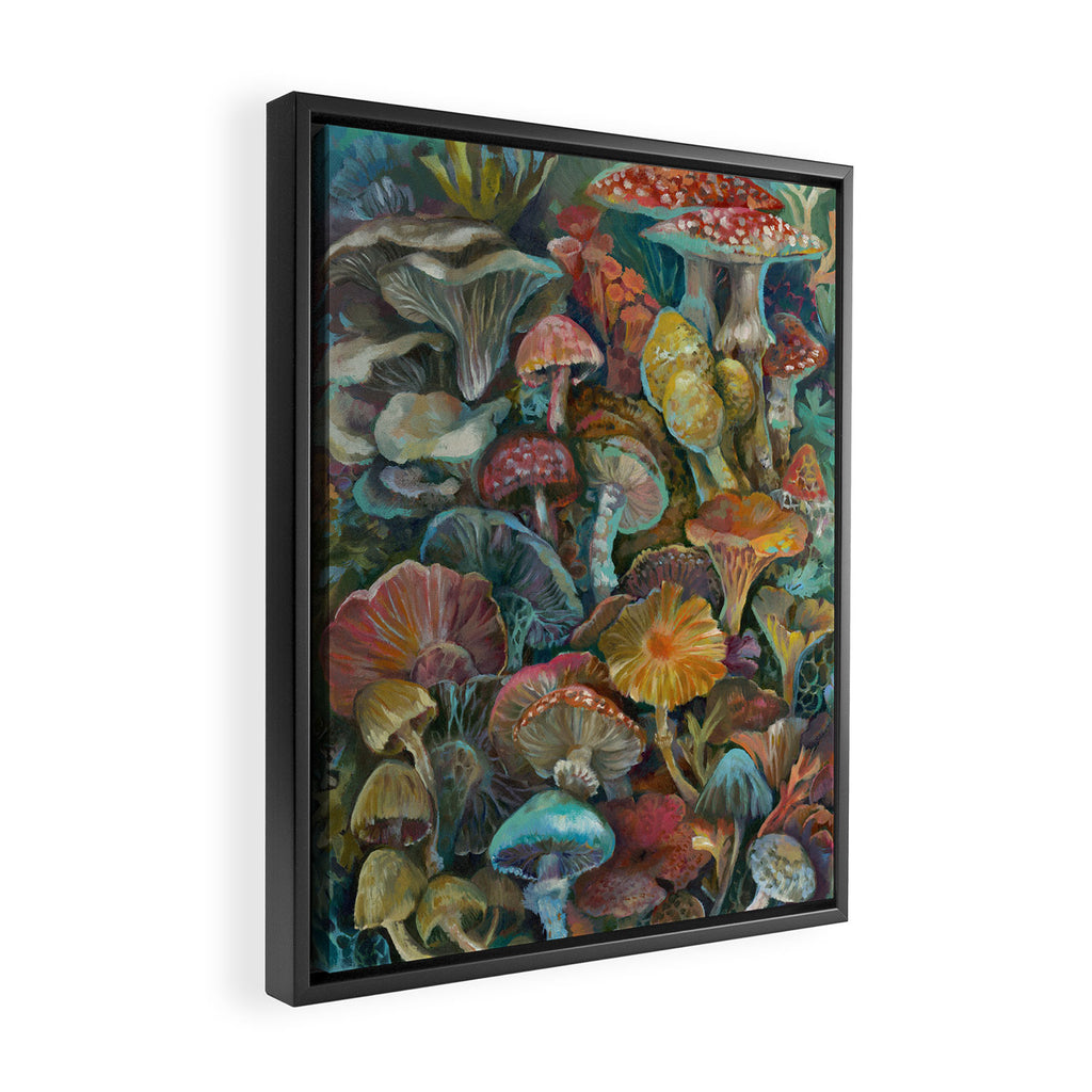 Magic Mushroom Garden Framed Canvas Print Gallery Image 2