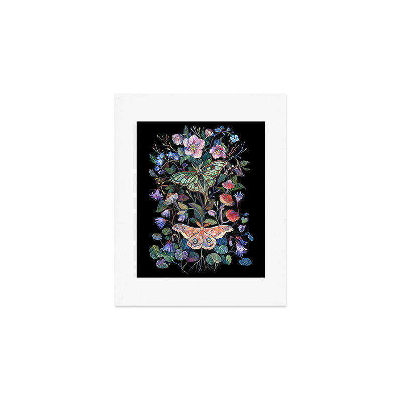 Moon Moth Mushroom Art Print Gallery Image 1