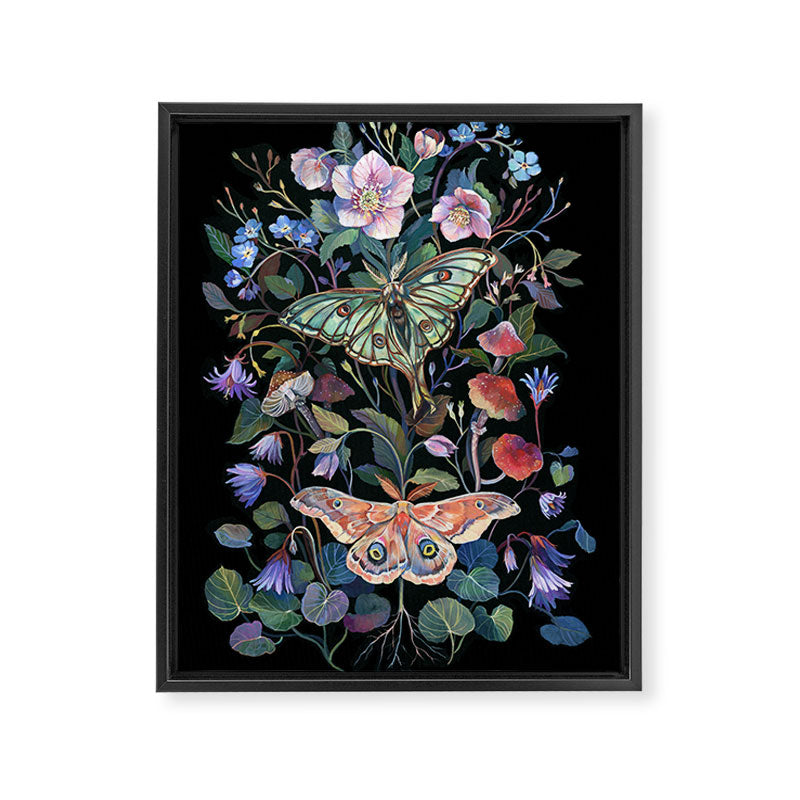 Moon Moth Mushroom Framed Canvas Print Gallery Image 8
