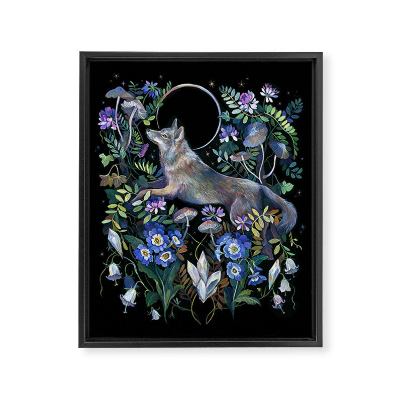 Moon Wolf Framed Canvas Print Gallery Image 8