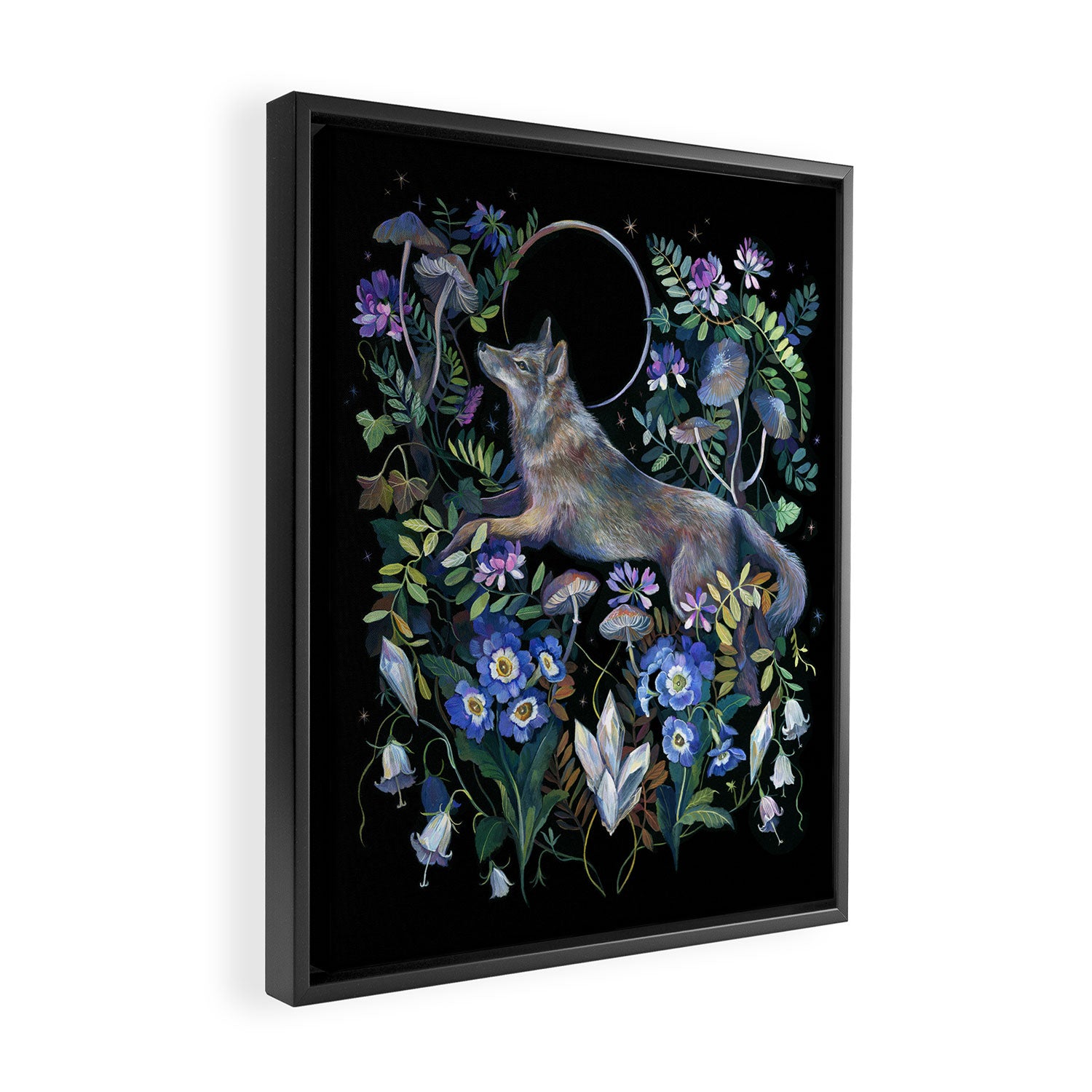 Moon Wolf Framed Canvas Print Gallery Image 2