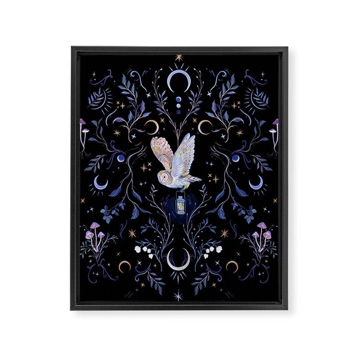 Moonlight Owl Framed Canvas Print Gallery Image 1
