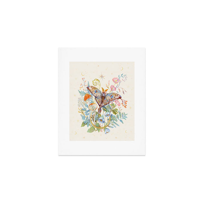 Moth and Moonflowers Art Print Gallery Image 1