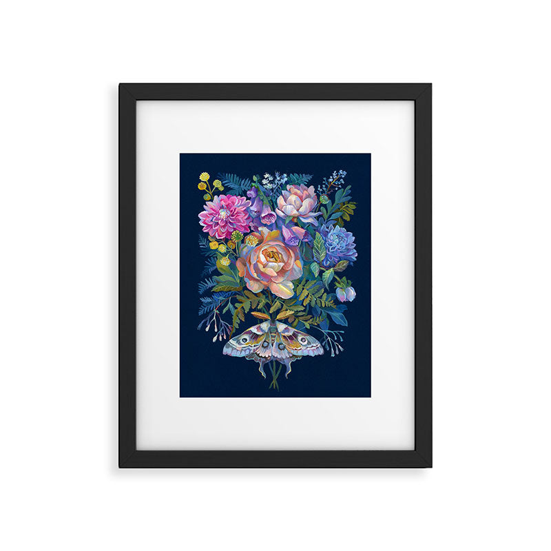 Moth Flower Bouquet Framed Art Print Gallery Image 6