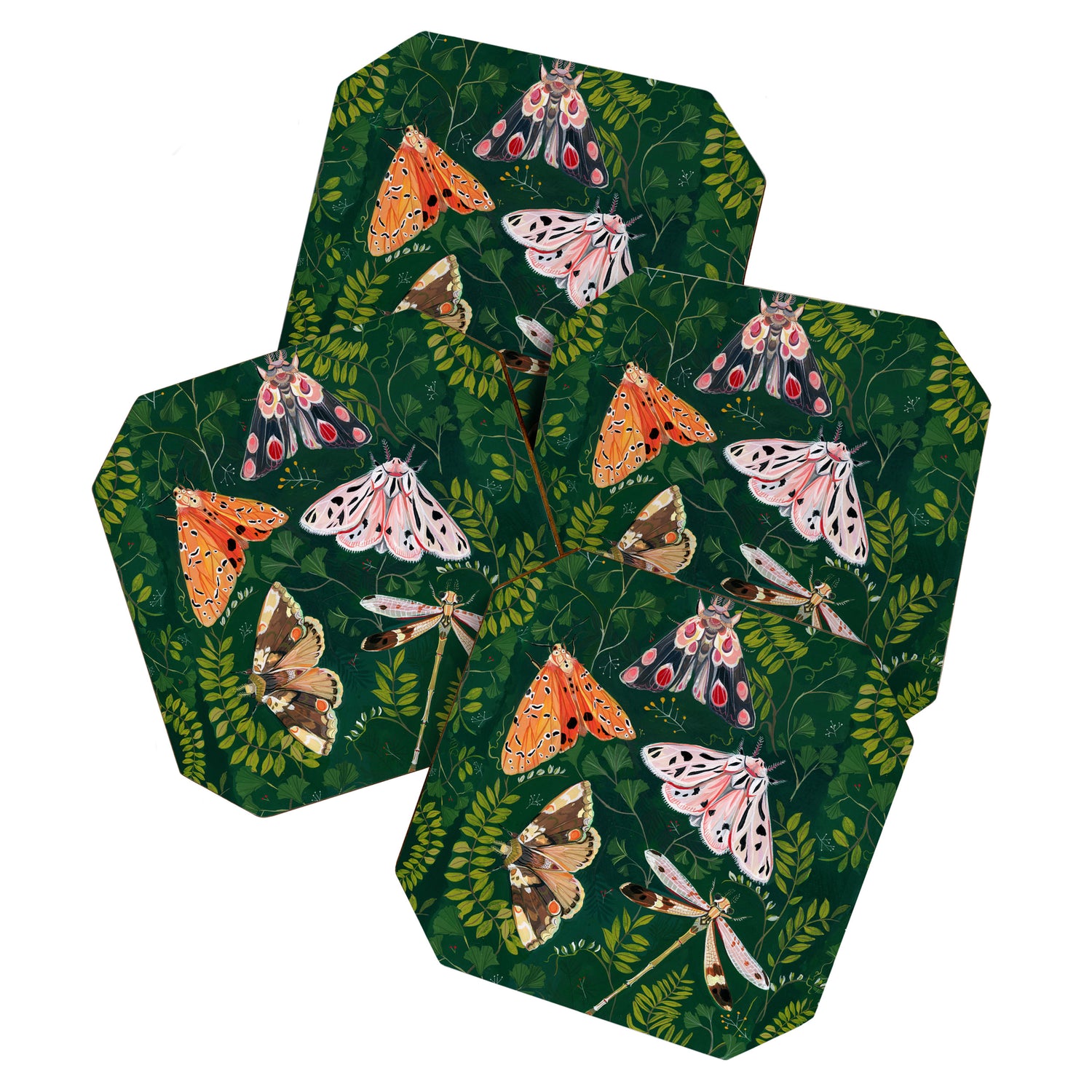 Moths and dragonfly Coaster Gallery Image 1