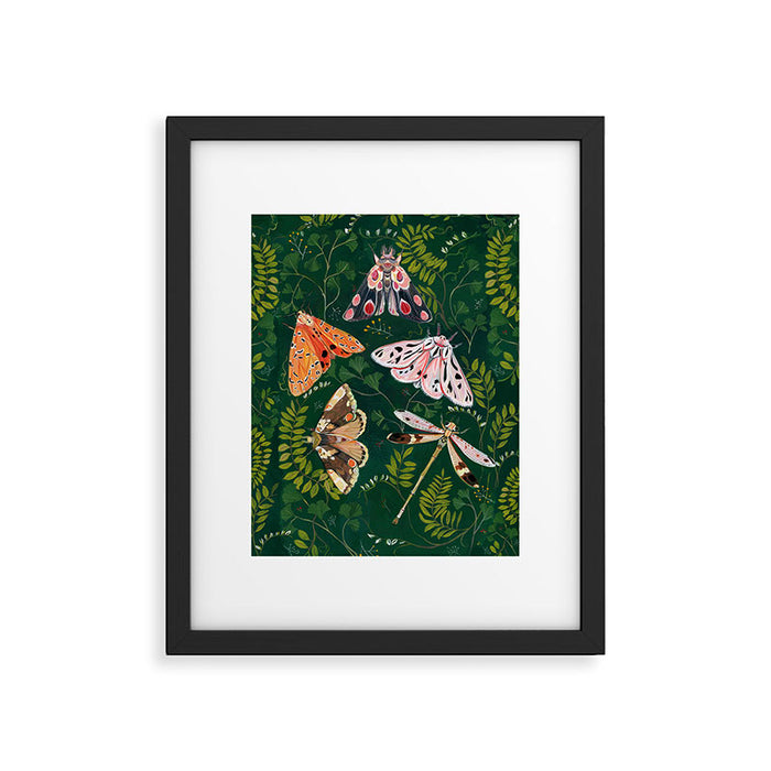 Moths and dragonfly Framed Art Print Gallery Image 1