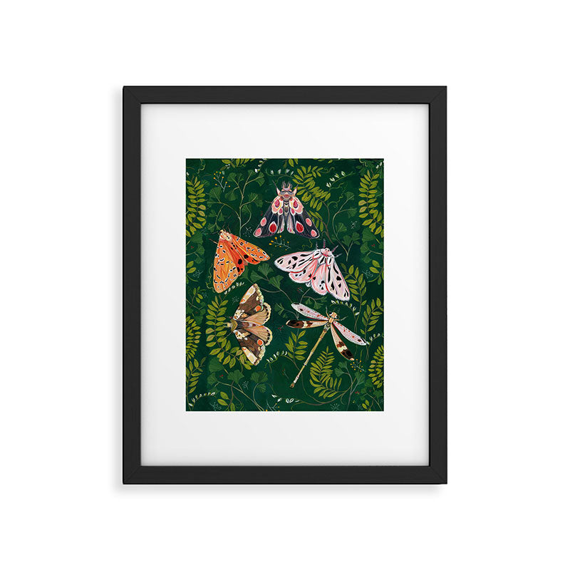 Moths and dragonfly Framed Art Print Gallery Image 6