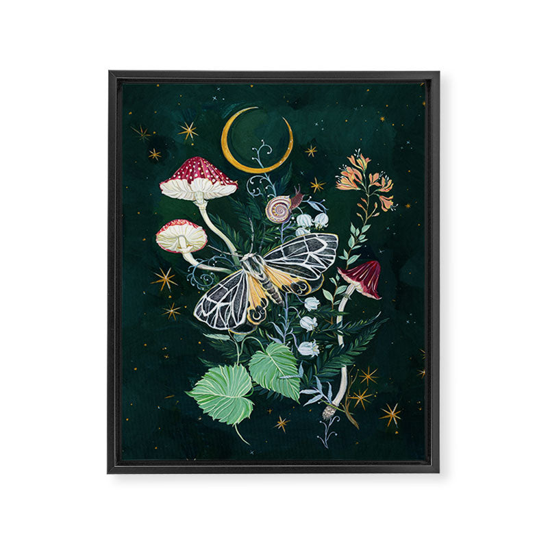 Mushroom night moth Framed Canvas Print Gallery Image 6