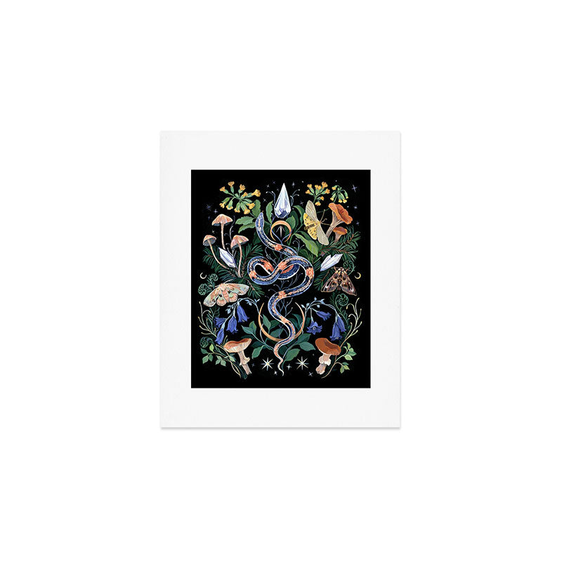 Mushroom Snake Crystals Garden Art Print Gallery Image 1