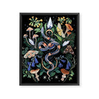 Mushroom Snake Crystals Garden Framed Canvas Print Gallery Image 8