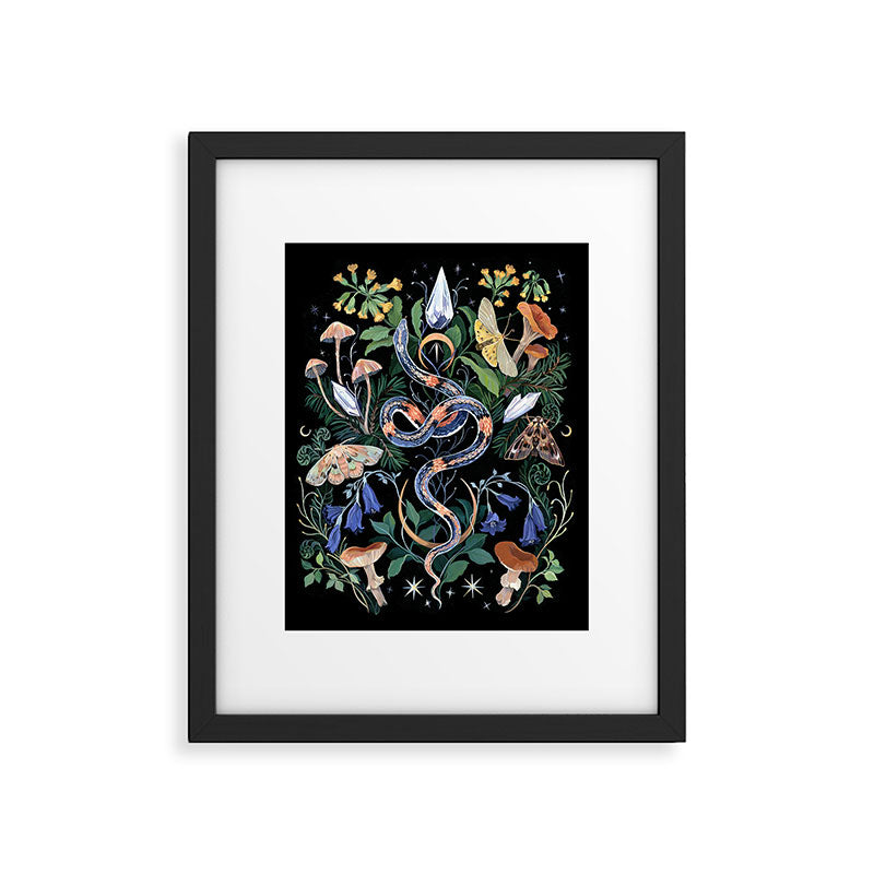 Mushroom Snake Crystals Garden Framed Art Print Gallery Image 6