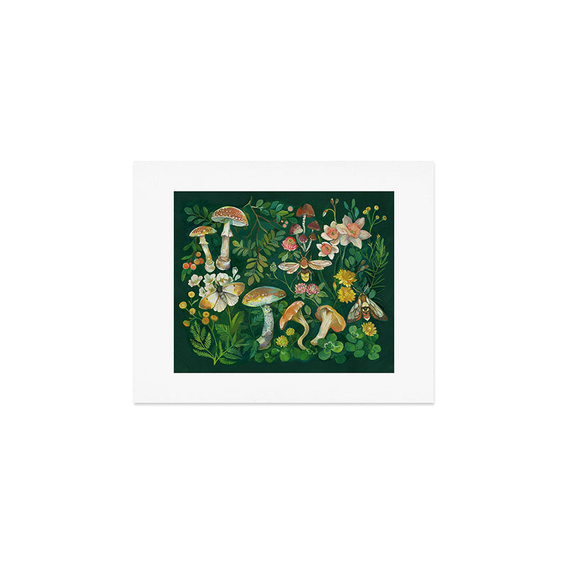 Mushrooms Dandelion Garden Art Print Gallery Image 1