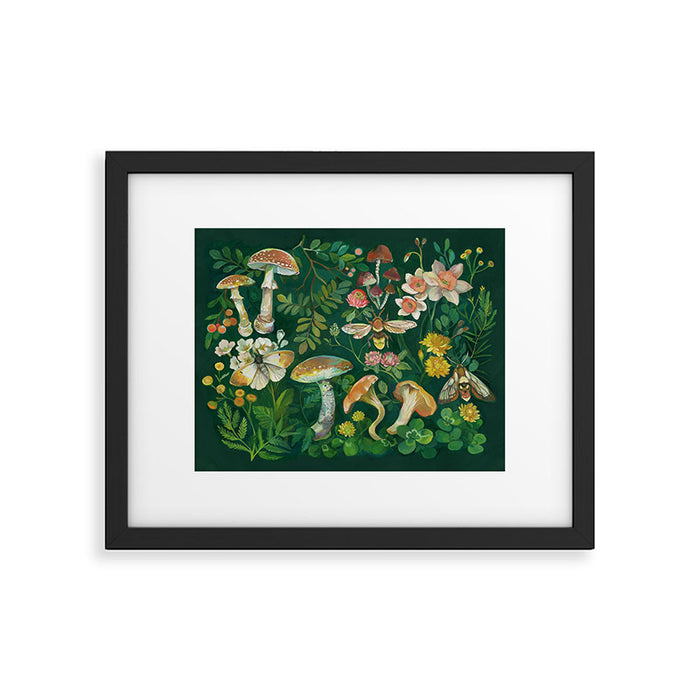 Mushrooms Dandelion Garden Framed Art Print Gallery Image 1