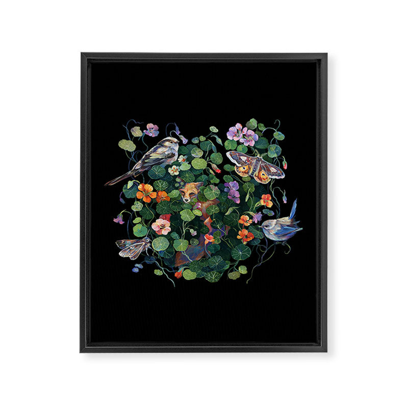 Nasturtium Fox Garden Framed Canvas Print Gallery Image 8