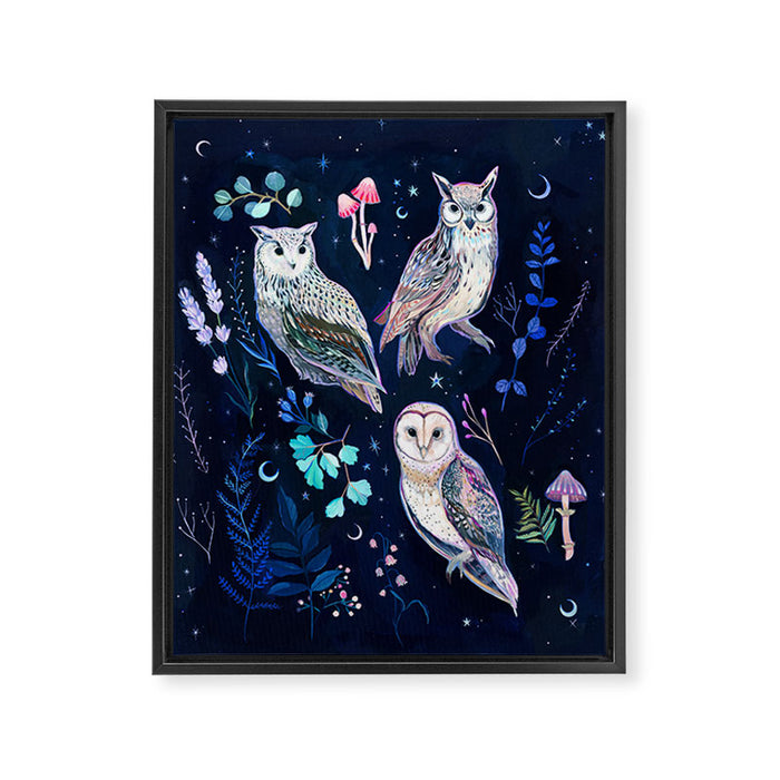 Night Owls Framed Canvas Print Gallery Image 1