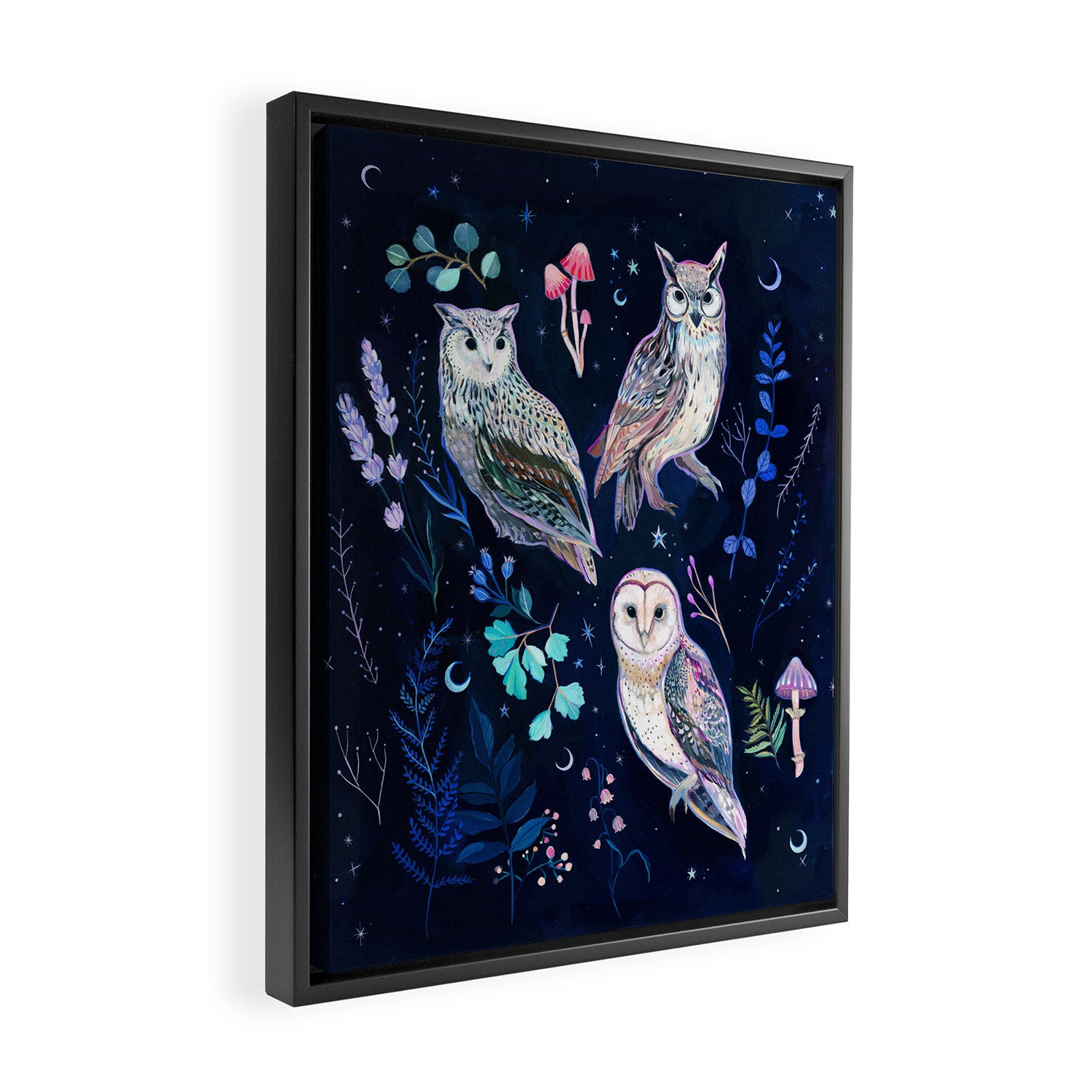 Night Owls Framed Canvas Print Gallery Image 2