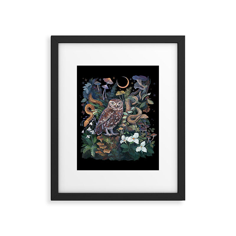 Owl and Snakes Mushroom forest Framed Art Print Gallery Image 6