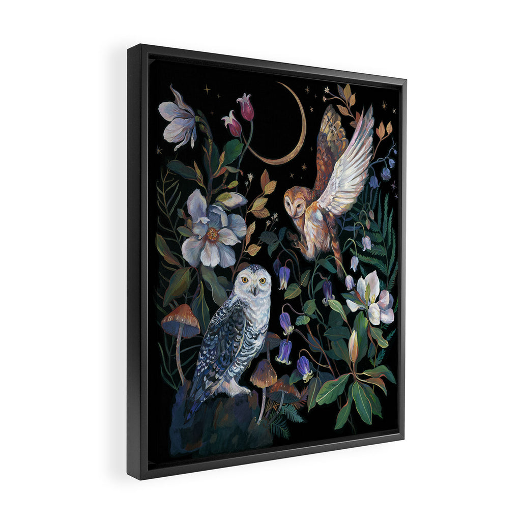 Owls Mushroom Magnolia Framed Canvas Print Gallery Image 2