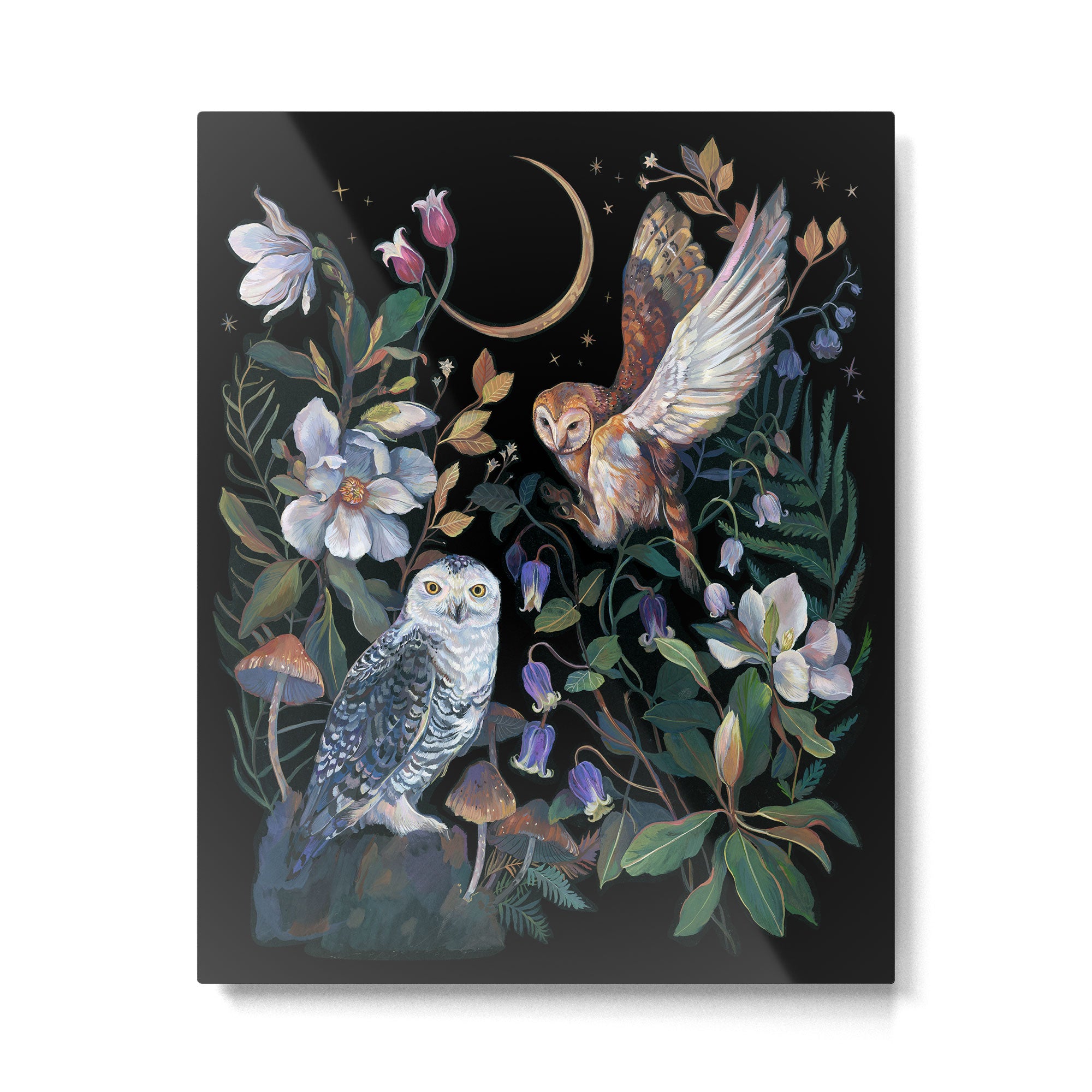 Owls Mushroom Magnolia Metal Print Gallery Image 6