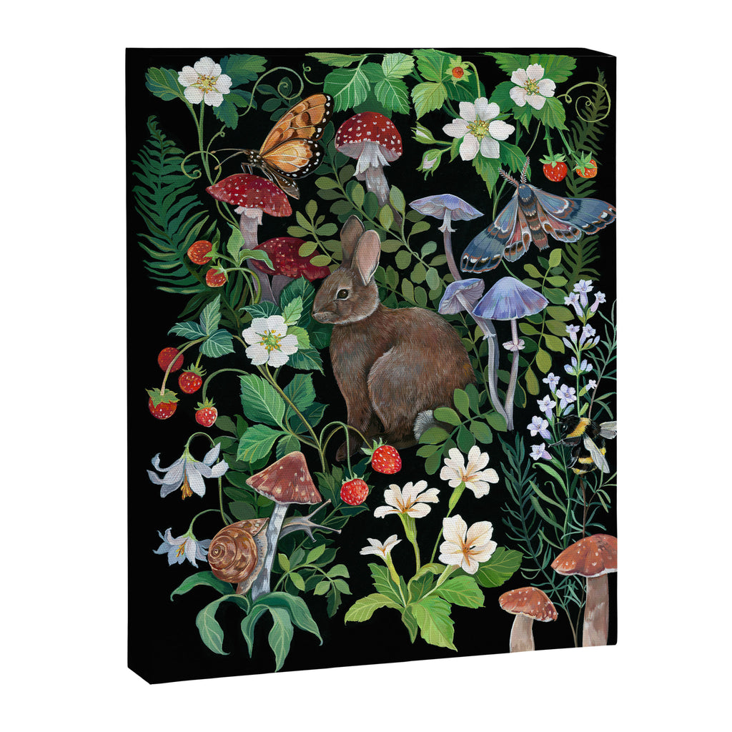 Rabbit and Strawberry Garden Canvas Print Gallery Image 8