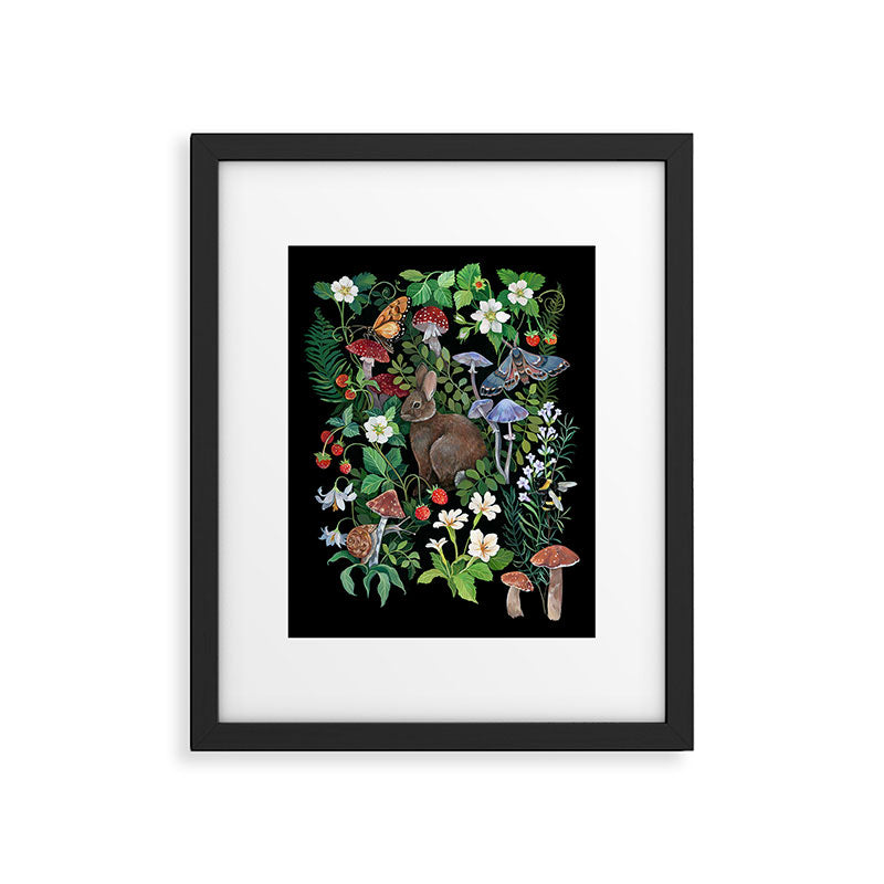 Rabbit and Strawberry Garden Framed Art Print Gallery Image 6