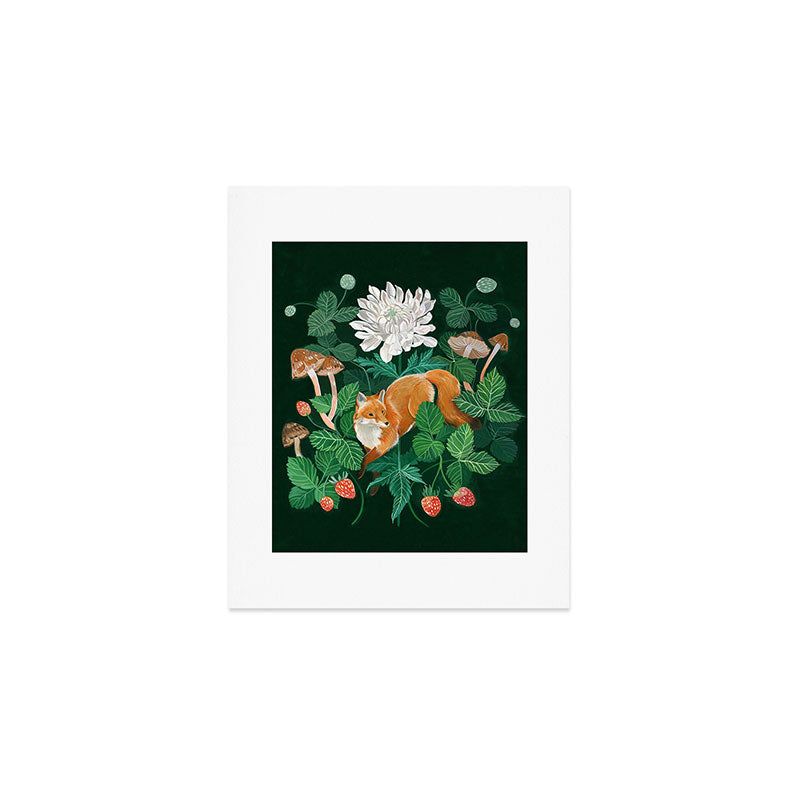 Strawberry Fox Art Print Gallery Image 1