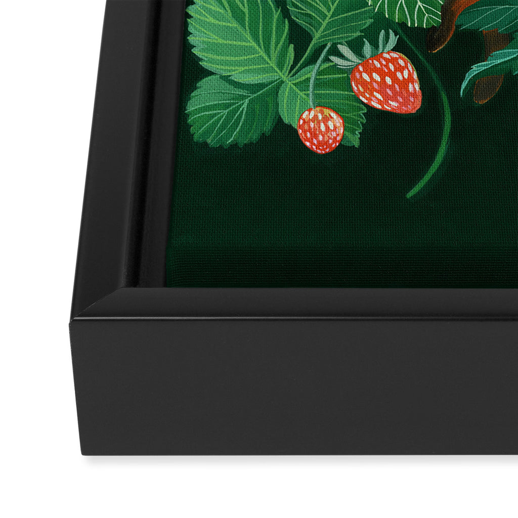 Strawberry Fox Framed Canvas Print Gallery Image 3