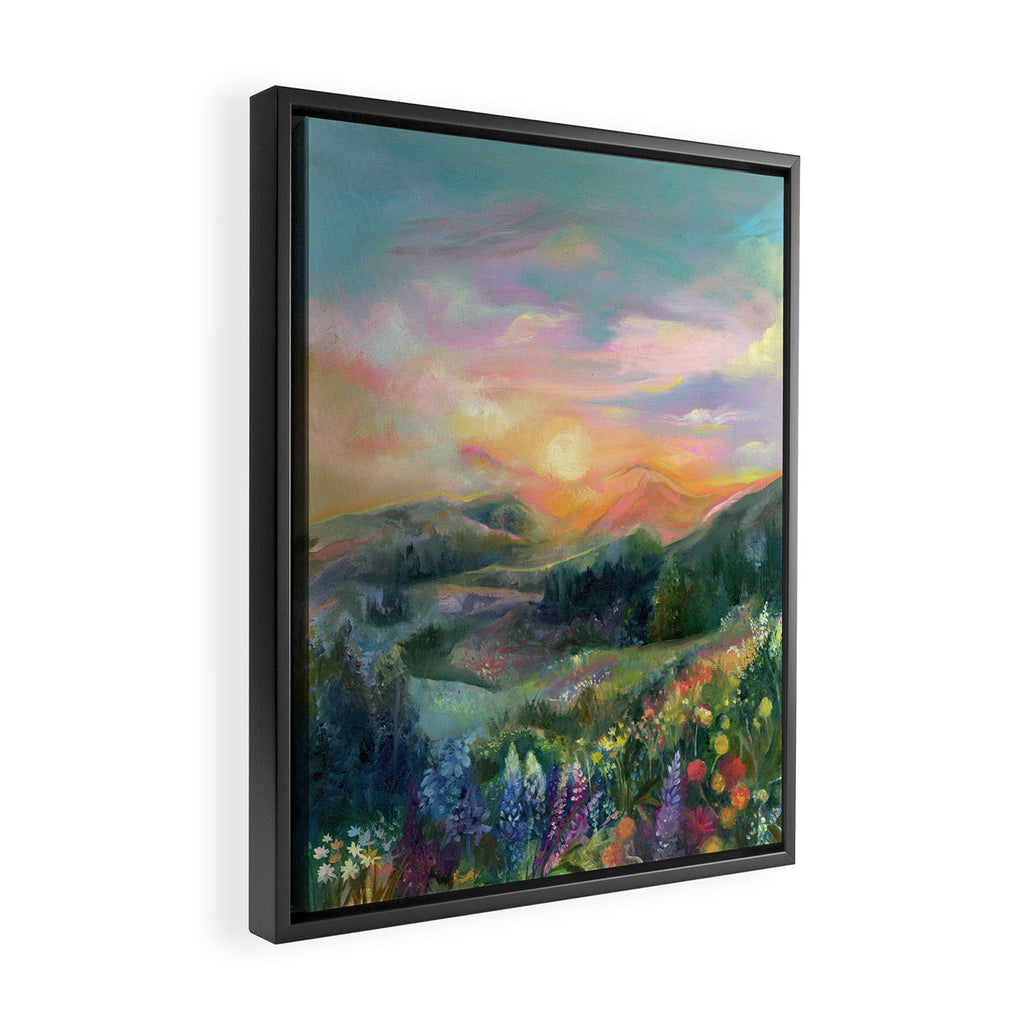 Sunset Landscape Framed Canvas Print Gallery Image 2