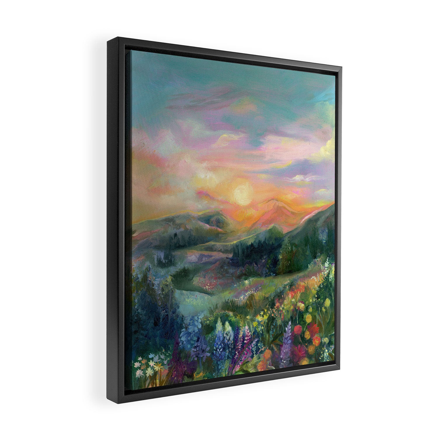 Sunset Landscape Framed Canvas Print Gallery Image 2