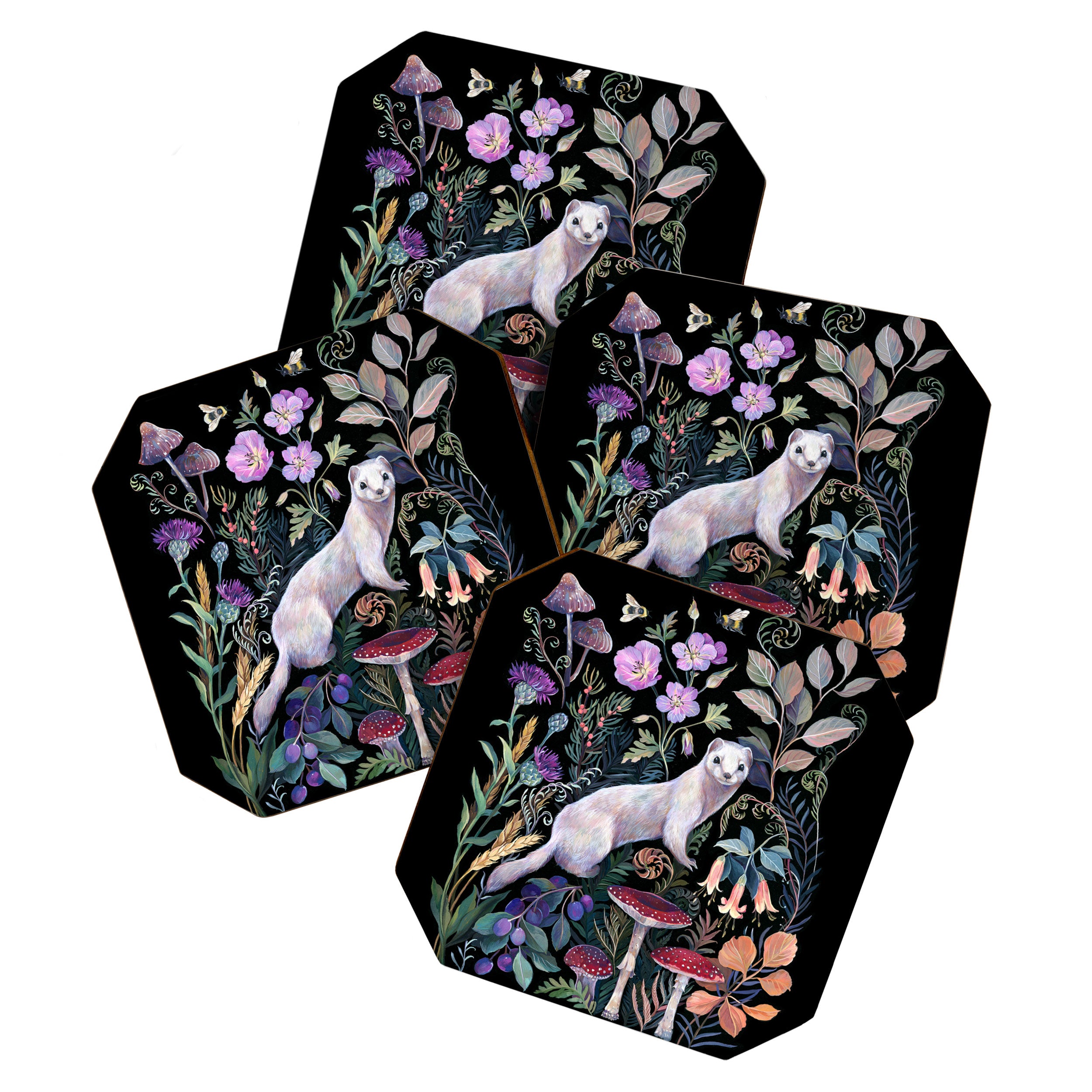White Ermine Coaster Gallery Image 1