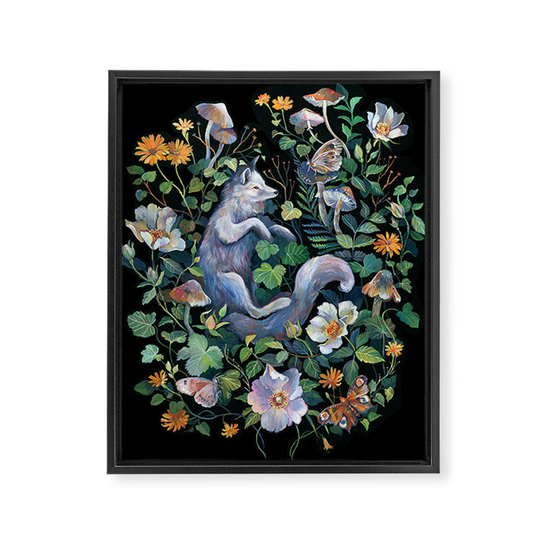 White Fox Garden Framed Canvas Print Gallery Image 8