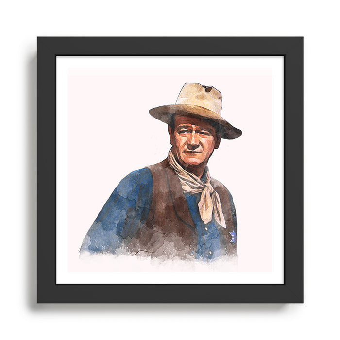 John Wayne - The Duke - Watercolor Framed Art Print Gallery Image 1
