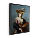 Bubble Gum Diva in a Straw Hat Framed Canvas Print Gallery Image 2