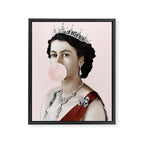 Queen Elizabeth II Blowing Pink Bubble gum Framed Canvas Print Gallery Image 8