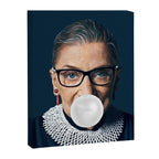 Ruth Bader Ginsburg Blowing White Bubble gum Canvas Print Gallery Image 3