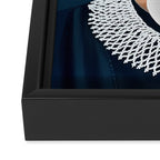 Ruth Bader Ginsburg Blowing White Bubble gum Framed Canvas Print Gallery Image 3